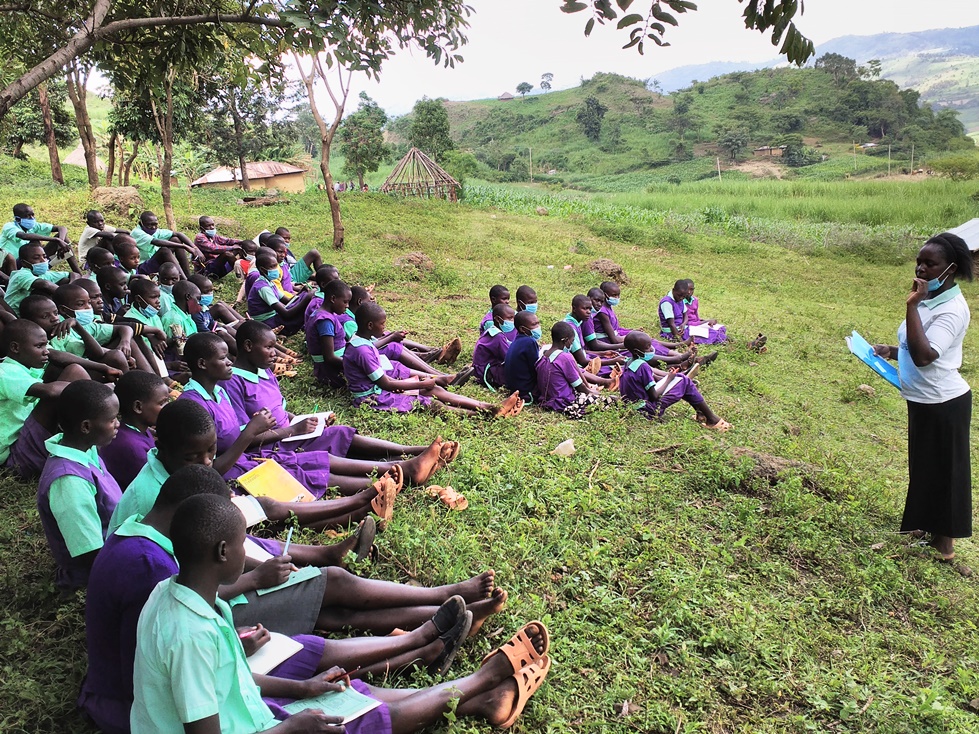 Francisca holding girls health talk at Kaptebengwo Pri School pic 2